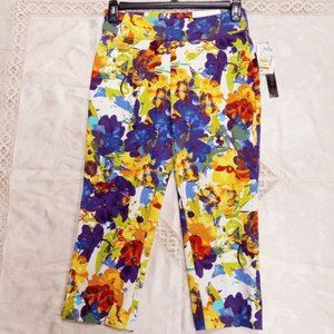 Peck & Peck Multicolor Capri Pants, Size 6, Eva Crop Capris  4% Spandex